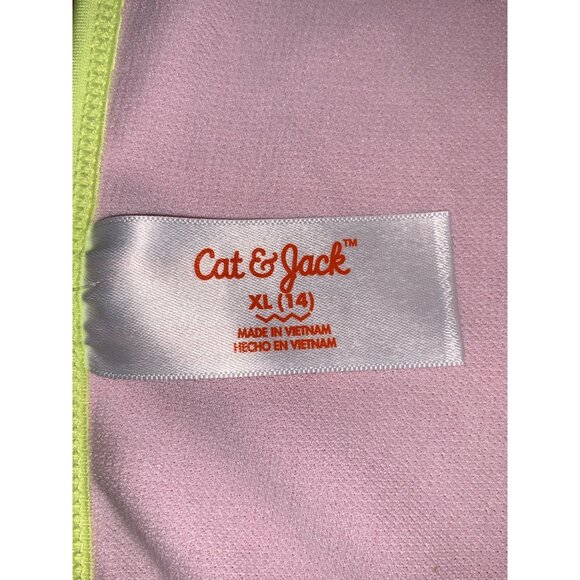 Cat & Jack Junior Girls Bikini Set Pink/Neon Green Two-Piece Swimwear Size XL - Picture 8 of 9